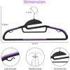 imageBAGAIL Plastic Hangers 50 Pack with NonSlip Design02 Inches Thick 360Swivel Hook Space Saving Organizer for Bedroom ClosetShirtsPantsGrey S ShapedPurple