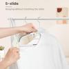 imageBAGAIL Plastic Hangers 50 Pack with NonSlip Design02 Inches Thick 360Swivel Hook Space Saving Organizer for Bedroom ClosetShirtsPantsGrey S ShapedWhite