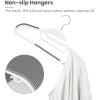 imageBAGAIL Plastic Hangers 50 Pack with NonSlip Design02 Inches Thick 360Swivel Hook Space Saving Organizer for Bedroom ClosetShirtsPantsGrey S ShapedWhite