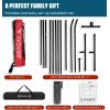 imageBAGAIL Portable Pickleball Net Set 22 FT Regulation Size Pickle Ball Net with Ball Collector Carry Bag Easy Setup for Outdoor Indoor Driveway  RedRed  Black