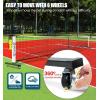 imageBAGAIL Portable Pickleball Net Set with Wheels 22 FT Regulation Size ampamp 11 FT Half Court Size 2in1 Pickle Ball Net with Ball Collector Carry Bag 4 Pickle Balls Easy Setup for Outdoor IndoorWhite