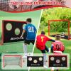 imageBAGAIL Soccer Goal 2in1 Soccer Net with Targets 6x4 FT Pop Up Soccer Trainer for Backyard with Detachable Target Cloth and Carry Bag Indoor Outdoor Fun Soccer GameRed