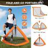 imageBAGAIL Soccer Goals for Backyard Set 2 of 6 x 4ft Portable Pop Up Soccer Nets Foldable Training Equipment with Soccer Ball Ladder Cones Targets for Outdoor GamesOrange