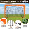 imageBAGAIL Soccer Goals for Backyard Set 2 of 6 x 4ft Portable Pop Up Soccer Nets Foldable Training Equipment with Soccer Ball Ladder Cones Targets for Outdoor GamesOrange
