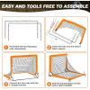 imageBAGAIL Soccer Goals for Backyard Set 2 of 6 x 4ft Portable Pop Up Soccer Nets Foldable Training Equipment with Soccer Ball Ladder Cones Targets for Outdoor GamesOrange