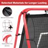imageBAGAIL Soccer Rebounder Net 4 x 4 Ft Pitch Back Baseball Softball Rebounder Angle Adjustable Rebound Net for Control Passing Practice Easy Setup Bounce Back Net Gifts for TrainingRedBlack