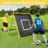 imageBAGAIL Soccer Rebounder Net 4 x 4 Ft Pitch Back Baseball Softball Rebounder Angle Adjustable Rebound Net for Control Passing Practice Easy Setup Bounce Back Net Gifts for TrainingYellowBlack