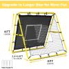 imageBAGAIL Soccer Rebounder Net 4 x 4 Ft Pitch Back Baseball Softball Rebounder Angle Adjustable Rebound Net for Control Passing Practice Easy Setup Bounce Back Net Gifts for TrainingYellowBlack