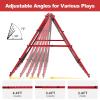 imageBAGAIL Soccer Rebounder Net 4 x 4 Ft Pitch Back Baseball Softball Rebounder Angle Adjustable Rebound Net for Control Passing Practice Easy Setup Bounce Back Net Gifts for TrainingRedBlack