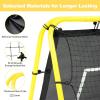 imageBAGAIL Soccer Rebounder Net 4 x 4 Ft Pitch Back Baseball Softball Rebounder Angle Adjustable Rebound Net for Control Passing Practice Easy Setup Bounce Back Net Gifts for TrainingYellowBlack
