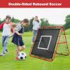 imageBAGAIL Soccer Rebounder Net 4 x 4 Ft Pitch Back Baseball Softball Rebounder Angle Adjustable Rebound Net for Control Passing Practice Easy Setup Bounce Back Net Gifts for TrainingRedBlack