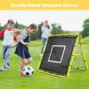 imageBAGAIL Soccer Rebounder Net 4 x 4 Ft Pitch Back Baseball Softball Rebounder Angle Adjustable Rebound Net for Control Passing Practice Easy Setup Bounce Back Net Gifts for TrainingYellowBlack