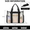 imageBAGAIL Stadium Approved Clear Tote Bag with Inner Pocket Transparent Travel Bag for Sports Event Concert WorkBlack