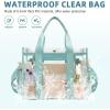 imageBAGAIL Stadium Approved Clear Tote Bag with Inner Pocket Transparent Travel Bag for Sports Event Concert WorkDusty Blue