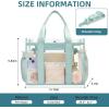 imageBAGAIL Stadium Approved Clear Tote Bag with Inner Pocket Transparent Travel Bag for Sports Event Concert WorkDusty Blue
