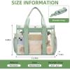 imageBAGAIL Stadium Approved Clear Tote Bag with Inner Pocket Transparent Travel Bag for Sports Event Concert WorkMatcha Green