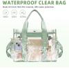 imageBAGAIL Stadium Approved Clear Tote Bag with Inner Pocket Transparent Travel Bag for Sports Event Concert WorkMatcha Green