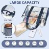 imageBAGAIL Stadium Approved Clear Tote Bag with Inner Pocket Transparent Travel Bag for Sports Event Concert WorkNavy