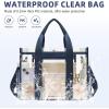 imageBAGAIL Stadium Approved Clear Tote Bag with Inner Pocket Transparent Travel Bag for Sports Event Concert WorkNavy