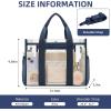 imageBAGAIL Stadium Approved Clear Tote Bag with Inner Pocket Transparent Travel Bag for Sports Event Concert WorkNavy