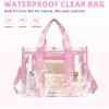 imageBAGAIL Stadium Approved Clear Tote Bag with Inner Pocket Transparent Travel Bag for Sports Event Concert WorkPink