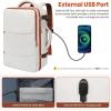 imageBAGAIL Travel Laptop Backpack Carry on with USB Port Luggage Bag for HolidayPinkBeige