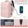imageBAGAIL Travel Laptop Backpack Carry on with USB Port Luggage Bag for HolidayPinkPink
