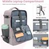 imageBAGAIL Travel Laptop Backpack Carry on with USB Port Luggage Bag for HolidayPinkPurple