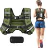 imageBAGAIL Weighted Vest 5lbs8lbs10lbs12lbs15lbs20lbs25lbs30lbs Weight Vest with Detachable Phone Pouch Rucking Vest for Women Men Walking Weight Loss Training RunningGreen