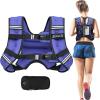 imageBAGAIL Weighted Vest 5lbs8lbs10lbs12lbs15lbs20lbs25lbs30lbs Weight Vest with Detachable Phone Pouch Rucking Vest for Women Men Walking Weight Loss Training RunningPurple