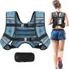 imageBAGAIL Weighted Vest 5lbs8lbs10lbs12lbs15lbs20lbs25lbs30lbs Weight Vest with Detachable Phone Pouch Rucking Vest for Women Men Walking Weight Loss Training RunningBlue