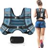 imageBAGAIL Weighted Vest 5lbs8lbs10lbs12lbs15lbs20lbs25lbs30lbs Weight Vest with Detachable Phone Pouch Rucking Vest for Women Men Walking Weight Loss Training RunningBlue