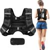 imageBAGAIL Weighted Vest 5lbs8lbs10lbs12lbs15lbs20lbs25lbs30lbs Weight Vest with Detachable Phone Pouch Rucking Vest for Women Men Walking Weight Loss Training RunningBlack