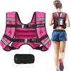 imageBAGAIL Weighted Vest 5lbs8lbs10lbs12lbs15lbs20lbs25lbs30lbs Weight Vest with Detachable Phone Pouch Rucking Vest for Women Men Walking Weight Loss Training RunningPink