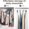 imageBAGAIL Wooden Pants Hangers with Adjustable Clips 360Swivel Hook Space Saving Skirt Holders with AntiRust Clips for Trousers Jeans Shorts 10Pack WhiteBlack