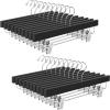 imageBAGAIL Wooden Pants Hangers with Adjustable Clips 360Swivel Hook Space Saving Skirt Holders with AntiRust Clips for Trousers Jeans Shorts 10Pack WhiteBlack