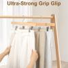 imageBAGAIL Wooden Pants Hangers with Adjustable Clips 360Swivel Hook Space Saving Skirt Holders with AntiRust Clips for Trousers Jeans Shorts 10Pack WhiteNatural