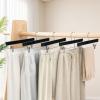 imageBAGAIL Wooden Pants Hangers with Adjustable Clips 360Swivel Hook Space Saving Skirt Holders with AntiRust Clips for Trousers Jeans Shorts 10Pack WhiteBlack