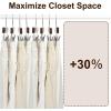 imageBAGAIL Wooden Pants Hangers with Adjustable Clips 360Swivel Hook Space Saving Skirt Holders with AntiRust Clips for Trousers Jeans Shorts 10Pack WhiteWalnut