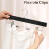 imageBAGAIL Wooden Pants Hangers with Adjustable Clips 360Swivel Hook Space Saving Skirt Holders with AntiRust Clips for Trousers Jeans Shorts 10Pack WhiteBlack