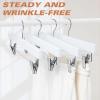 imageBAGAIL Wooden Pants Hangers with Adjustable Clips 360Swivel Hook Space Saving Skirt Holders with AntiRust Clips for Trousers Jeans Shorts 10Pack WhiteWhite