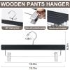 imageBAGAIL Wooden Pants Hangers with Adjustable Clips 360Swivel Hook Space Saving Skirt Holders with AntiRust Clips for Trousers Jeans Shorts 10Pack WhiteBlack