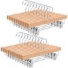 imageBAGAIL Wooden Pants Hangers with Adjustable Clips 360Swivel Hook Space Saving Skirt Holders with AntiRust Clips for Trousers Jeans Shorts 10Pack WhiteNatural