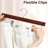 imageBAGAIL Wooden Pants Hangers with Adjustable Clips 360Swivel Hook Space Saving Skirt Holders with AntiRust Clips for Trousers Jeans Shorts 10Pack WhiteWalnut