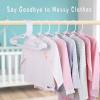 imageBAGAIL kids Plastic Hangers 114 Inch Childrens Clothes Hangers NonSlip Baby Hangers for InfantToddler White60pack