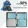imageBagail Ultralight Compression Cubes 7 Set  3 Packing Cubes 3 Organizers and 1 Shoe BagThe Leaf