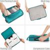 imageBagail Ultralight Compression Cubes 7 Set  3 Packing Cubes 3 Organizers and 1 Shoe BagThe Teal