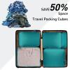 imageBagail Ultralight Compression Cubes 7 Set  3 Packing Cubes 3 Organizers and 1 Shoe BagThe Teal