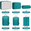 imageBagail Ultralight Compression Cubes 7 Set  3 Packing Cubes 3 Organizers and 1 Shoe BagThe Teal