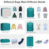 imageBagail Ultralight Compression Cubes 7 Set  3 Packing Cubes 3 Organizers and 1 Shoe BagThe Teal